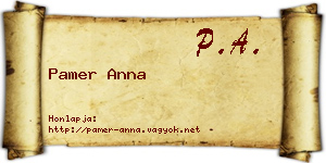 Pamer Anna névjegykártya